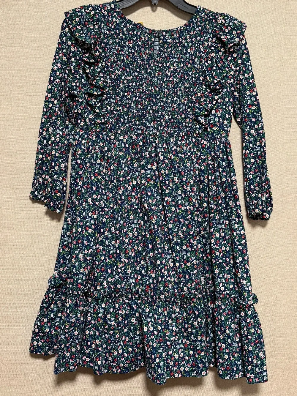 New Polo Ralph Lauren Big Girls Floral Smocked Cotton Jersey Dress XL 16